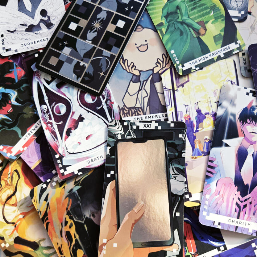 Major arcana tarot deck featuring Kim Dokja from Omniscient Reader's Viewpoint. Fan project co-led by @nejinrou (1/2).
